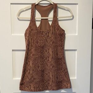 lululemon athletica Brown Snake Print Tank Top